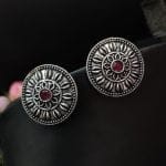 Bulk 40 Casual Wear Oxidised Silver Plated Stud Earrings For Girls - "Pink"