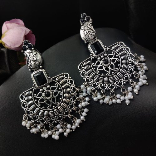 Light Weight Peacock Stud Chandbali Earrings - Image 8