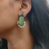 Designer Oxidised Monalisa Stone Stud Earrings | Best Daily Wear Elagant Jewelry