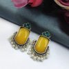 Designer Oxidised Monalisa Stone Stud Earrings | Best Daily Wear Elagant Jewelry