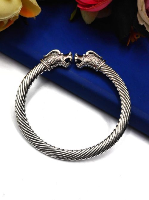 Oxidised-Dragon-Design-Bangle-Oxidized-German-Silver-Kada