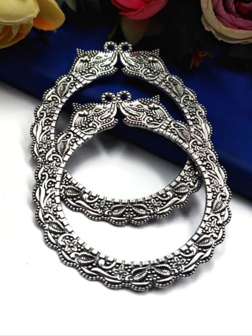 Oxidised-German-Silver-Elephant-Bangle-For-Girls