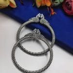 Designer Peacock Bangles | Best German Silver Kada For Girls
