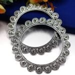Unique Oxidised German Silver Peacock Coin Bangle For Girls