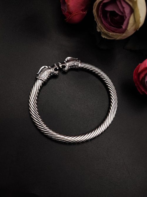 Oxidised-Dragon-Design-Bangle-Oxidized-German-Silver-Kada