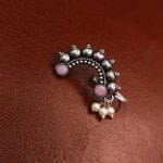 Bulk 38 Oxidised Marathi Nath - Affordable Silver Plated Press Nosepin - "BabyPink"