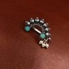 Vintage Oxidized Silver Plated Marathi Nath Press Nosepin - Traditional Maharashtrian Jewelry