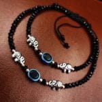 Bulk 14 Oxdised Evil Eye Beads Anklets - Adjustable Size Anklet - "Elephant 2"