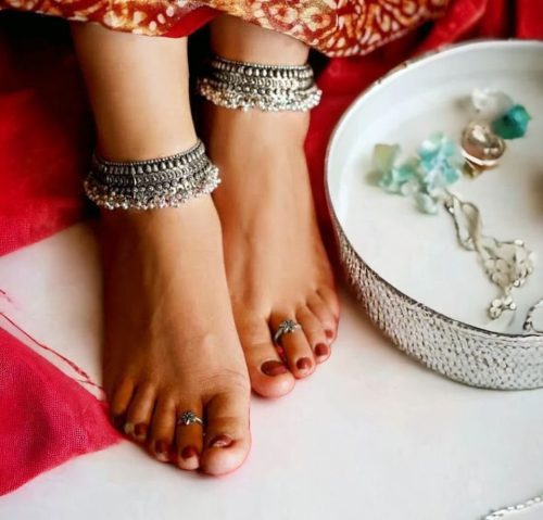 Traditional Oxidised Heavy Payal - Broad Anklets