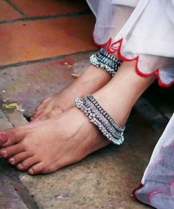 Traditional Oxidised Heavy Payal - Broad Anklets
