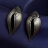 Silver Replica Shankh Stud Oxidised Earrings - Best Daily Wear Jewellery