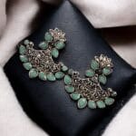 Bulk 8 Silver Look Like Best Lotus Stud Earrings In Replica Polish - "Mint"