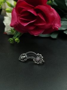 Lord Durga Oxidised Navratri Special Marathi Nath Press Nosepin - color: "Baby Pink"