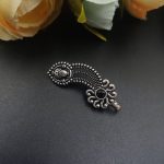 Bulk 6 Lord Durga Oxidised Navratri Special Marathi Nath Press Nosepin - "Black"