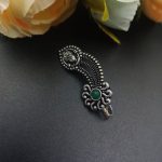 Bulk 10 Lord Durga Oxidised Navratri Special Marathi Nath Press Nosepin - "Green"