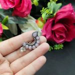 Bulk 68 Traditional Oxidised Silver Plated Marathi Nath Press Nosepin - "Baby Pink"