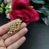 Gold plated Marathi style stone nosepin for girls