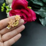 Bulk 36 Gold Plated Marathi Style Stone Nosepin For Girls - "Baby Pink"