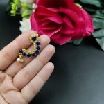 Bulk 108 Marathi Style Golden Polish Nosepin For Girls - "Blue "