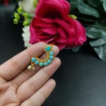 Bulk 114 Marathi Style Golden Polish Nosepin For Girls - "Aqua"
