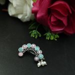 Bulk 88 Attractive Oxidised Marathi Nosepin - Maharashtrian Nath - "Baby Pink-Mint"