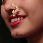 Marathi Style Golden Polish Nosepin For Girls