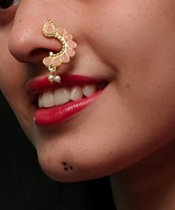 Marathi Style Golden Polish Nosepin For Girls