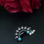 Bulk 24 Oxidised Marathi Nath - Affordable Silver Plated Press Nosepin - "Aqua"