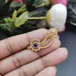 Bulk 10 Marathi Style Navratri Special Golden Durga Nosepin For Girls - "Blue"