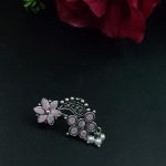 Bulk 58 Adorable Oxidised Silver Plated Marathi Nath Press Nosepin - "Baby Pink"