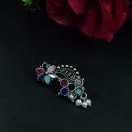 Bulk 48 Adorable Oxidised Silver Plated Marathi Nath Press Nosepin - "Multi"