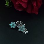 Bulk 44 Adorable Oxidised Silver Plated Marathi Nath Press Nosepin - "Mint"