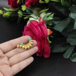 Bulk 22 Marathi Style Stone Work Golden Nosepin For Girls - " Aqua "