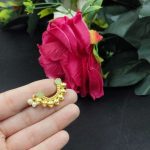 Bulk 24 Marathi Style Stone Work Golden Nosepin For Girls - " Mint "