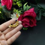 Bulk 18 Marathi Style Stone Work Golden Nosepin For Girls - "Blue "