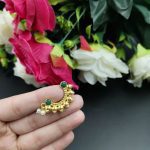 Bulk 20 Marathi Style Stone Work Golden Nosepin For Girls - "Green "