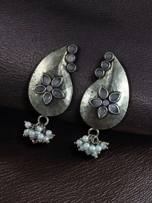 Jaipuri Design Stud Earrings - Light Weight Stud Earrings - Image 7