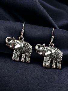 Elephant Hook Earrings in German Silver