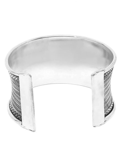Oxidised Indian Style Free Size Cuff Bracelet - Image 4