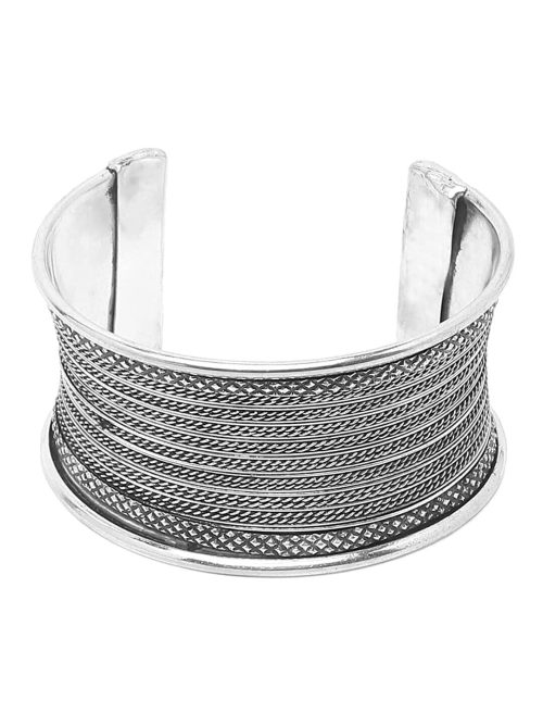 Oxidised Indian Style Free Size Cuff Bracelet - Image 6