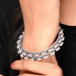 Attractive Elephant Design Bangle Oxidised German Silver Plated Set