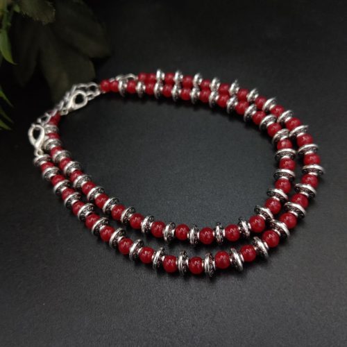 German Silver Oxidised Beads Anklet For girls - Image 4