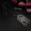 Radha Krishna Oxidised Chain Pendent With Jhumka Earrings