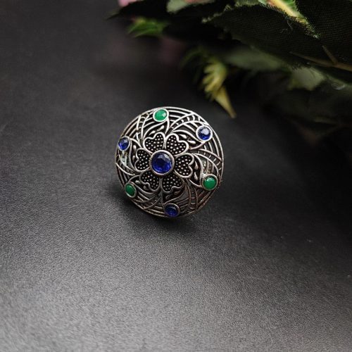 Round Shape Design Oxidised Silver Rings for Party Events - Image 8