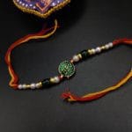 Majestic Kundan Meena Work Rakhi for Brother's Wrist