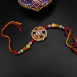 Traditional Kundan Meena Work Rakhi for Raksha Bandhan