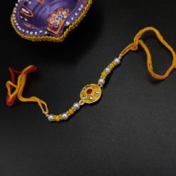 Radiant Kundan Meena Work Rakhi with Vibrant Colors