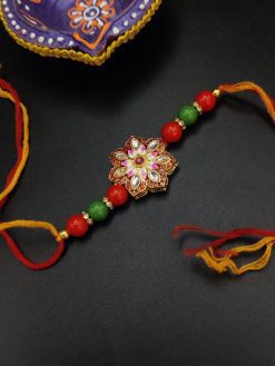 Regal Kundan Meena Work Rakhi for a Cherished Brother