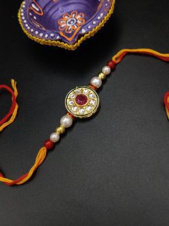 Sparkling Kundan Meena Work Rakhi for a Memorable Celebration