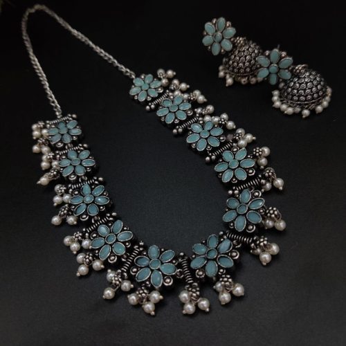 Iconic Look oxidized Stone Choker Set with a Touch of Elegance - Image 8